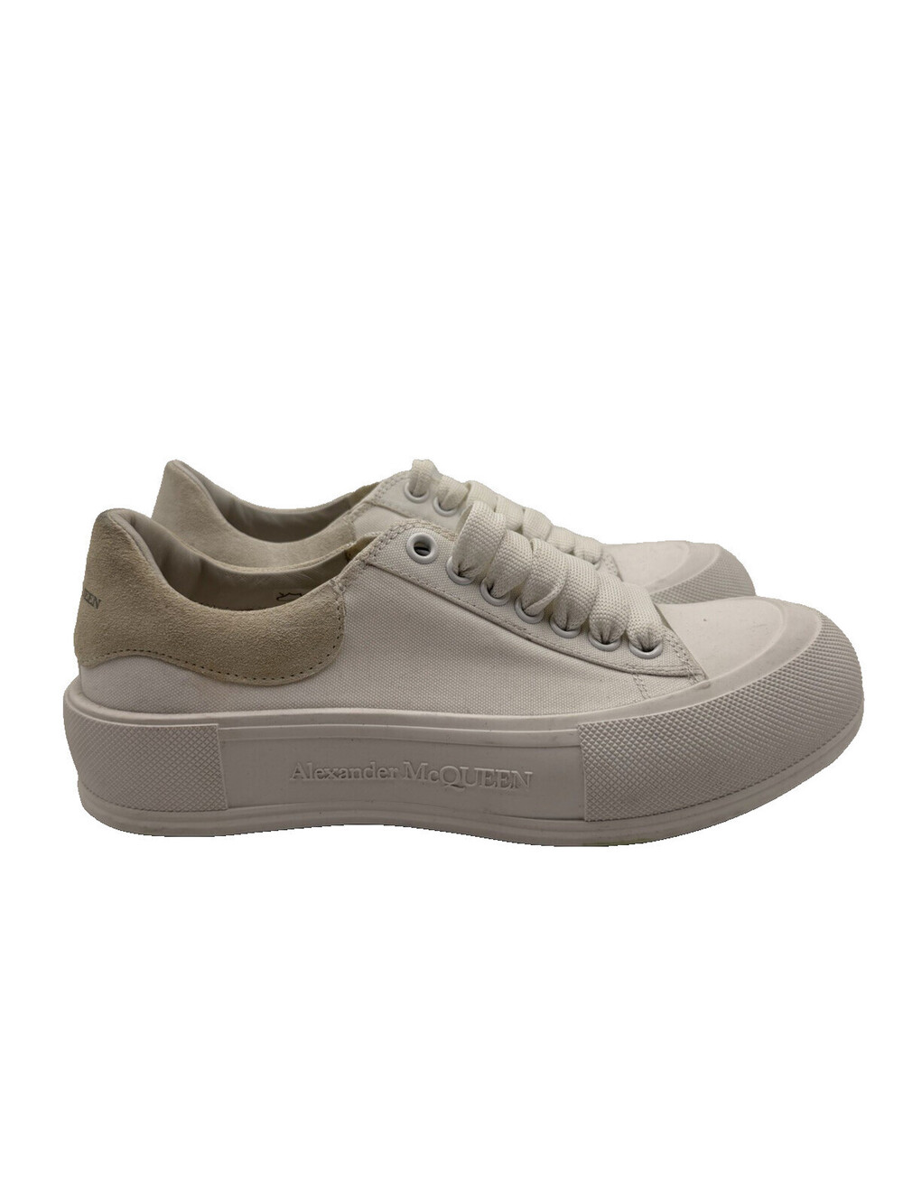 Alexander McQueen Deck Plimsoll sneakers in white canvas Size 41D